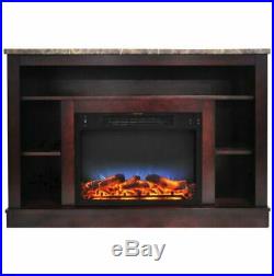 47 In. Electric Fireplace with a Multi-Color LED Insert and Mantel