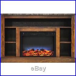 47 In. Electric Fireplace with a Multi-Color LED Insert and Walnut Mantel