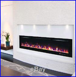 4 Large Sizes LED White Black Wall Recessed Insert Wide Electric Fire 2020