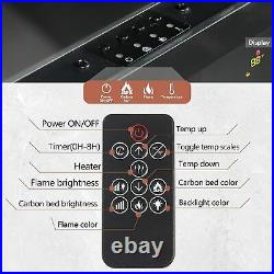 50Embedded Electric Fireplace Freestanding Insert Remote Heater 1500W Black