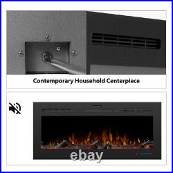 50'' 1500W Electric Fireplace Insert Wall Mounted Heater Remote Control 3 Flame