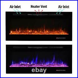50 36 Electric Fireplace Wall Mounted Recessed Heater Flame Insert 50 36 Color