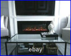 50 60 72 82 Inch Led Digital Flames Black Insert Wall Mounted Electric Fire New