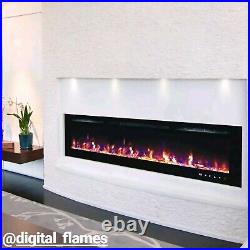 50 60 72 82 Inch Led Hd+ Panoramic Flames Insert Wall Electric Fire 2022 New