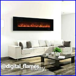 50 60 72 82 Inch Led Hd+ Panoramic Flames Insert Wall Mounted Electric Fire 2021