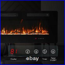 50''/60''Electric Fireplace Recessed 3.8''Ultra Thin Insert &Remote Control