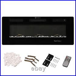 50''/60''Electric Fireplace Recessed 3.8''Ultra Thin Insert &Remote Control