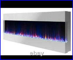 50 60 Inch Digital Flames Black Insert Wall Mounted Glass Electric Fire 3 Sided