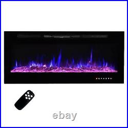 50 Electric Fireplace 50 inch Recessed Wall Mount Insert with Remote Control