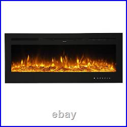 50'' Electric Fireplace Insert Heater Flame Remote Control Wall Mounted 9 ColoDs