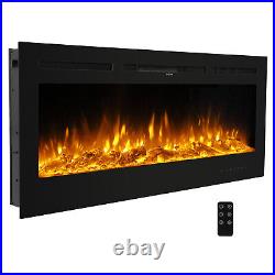 50'' Electric Fireplace Insert Heater Flame Remote Control Wall Mounted 9 Colors