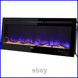 50 Electric Fireplace Insert Heater Flame Remote Control Wall Mounted Recessed