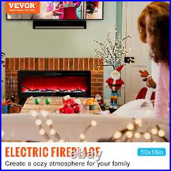 50 Electric Fireplace Insert Heater Remote Control Adjustable Flame Wall Mount