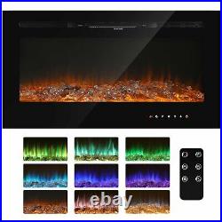 50 Electric Fireplace Recessed/Wall Mounted Insert Heater Touch Screen withRemote