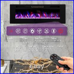 50 Electric Fireplace Wall Mounted & Recessed Ultra-Thin Fireplace 750/ 1500W