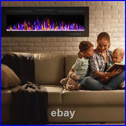 50 Electric Fireplace Wall Mounted & Recessed Ultra-Thin Fireplace 750/ 1500W