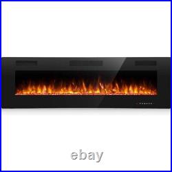 50''Electric Fireplace in-Wall Recessed Wall Mounted, Fireplace Heater, Remote