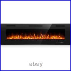 50''Electric Fireplace insert, Recessed&Wall-Mounted heater, Room Decor, remote