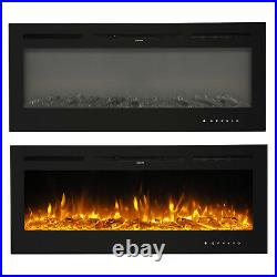 50 Electric Heater Wall Mounted Insert Fireplace w 9 Flame Colors Flame Home US