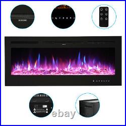 50 Electric Heater Wall Mounted Insert Fireplace w 9 Flame Colors Flame Home US