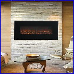 50 Electric Insert Heater Wall Mount Fireplace Led Flame Log with Remote Control