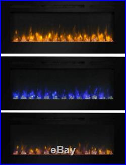 50 Electric Wall Mounted Fireplace Heater Recessed Insert 1500 Watt Fan Remote