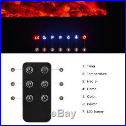 50 Embedded Electric Fireplace Insert 9 Colors 3D Flame Heater Glass View X2G4