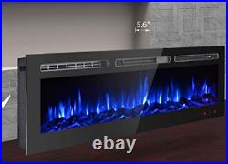 50 Embedded Fireplace Electric Insert Heater Glass View Wall Mounted Heater New