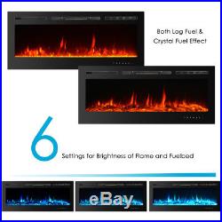 50-Inch Electric Fireplace Inserts Fireplace Remote Built-In Touch Control US