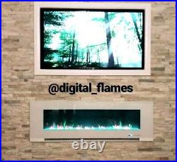 50 Inch Led'digital Flames' White Black Insert Wall Mounted Electric Fire 2021
