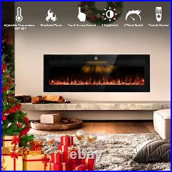 50 Inches Ultra-Thin Electric Fireplace Wall-Mounted & Recessed Fireplace Heater