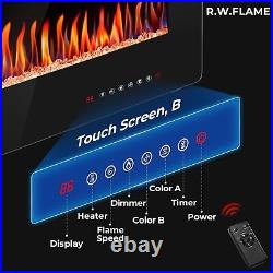 50 Recessed & Wall Mounted Electric Fireplace, 5100BTU, Adjustable Flame, Remote