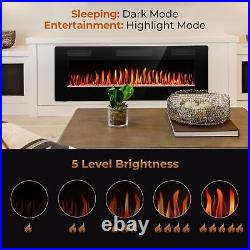 50 Recessed & Wall Mounted Electric Fireplace, 5100BTU, Adjustable Flame, Remote