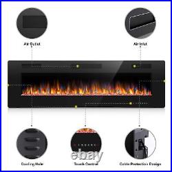 50 Recessed Wall Mounted Electric Fireplace Insert Remote Home Christmas Decor