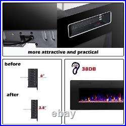 50 Recessed Wall Mounted Electric Fireplace Insert Remote Home Christmas Decor
