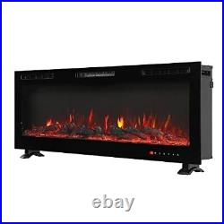 50 Recessed and Wall Mounted Electric Fireplace Insert, 750/1500W Freestandi