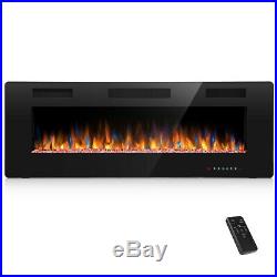50 Ultra Thin Electric Fireplace Insert, Wall Mounted with Remote Control