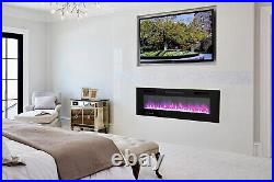 50 Ultra-Thin Electric Fireplace Wall-Mounted & Recessed Fireplace Heater