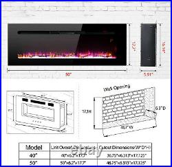 50 Upgraded Electric Fireplace Heater Fireplace Insert & Wall Mounted With Remote