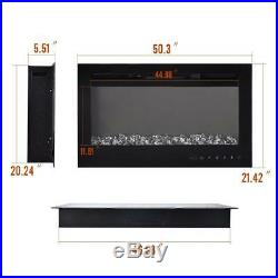 50 Wall Electric Fireplace Insert Heater LED Flame Remote Control 750With1500W US