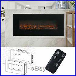 50 Wall Mounted Insert Electric Fireplace 3D Flame Log T4C8