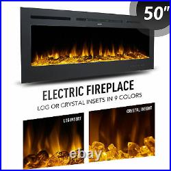 50 inch Electric Fireplace Insert Recessed or Wall Mounted Embedded Space Heater