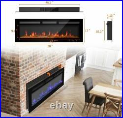 50 inch Electric Fireplace Recessed and Wall Mounted Electric Fireplace Insert