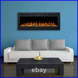 50 inch Electric Heater Recessed Wall Mounted Fireplace Insert Remote Controls