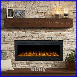 50 inch Recessed or Wall Mounted Electric Fireplace Insert with 9 Flame Colors