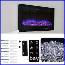 50in Electric Fireplace Recessed insert Wall Mounted Standing Electric Heater US