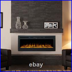 50in Electric Heater Recessed or Wall Mounted Fireplace Insert w 9 Flame Colors