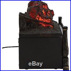 5100 BTU Electric Log Metal Insert Heater Fan with Real Flame Effect with Remote