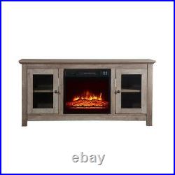 51 TV Stand Console with 18 Electric Insert Fireplace Heater 6282°F Remote US