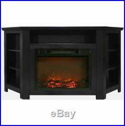 56 In. Electric Corner Fireplace with 1500W Fireplace Insert